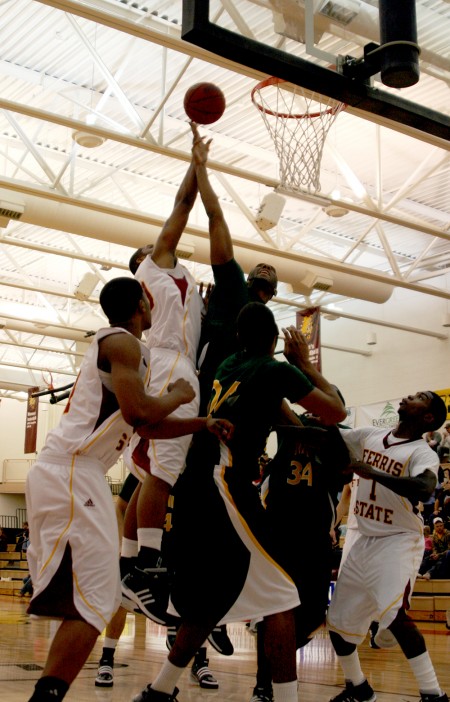 Pre-Season Victory: Ferris State men’s basketball took on Aquanis College in an exhibition game on Oct. 28 and gained victory with a score of 69-39. Torch File Photo